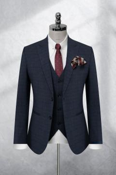 Bộ Suit Xám Đậm Hoạ Tiết Kẻ Xước Modern Fit TGS379